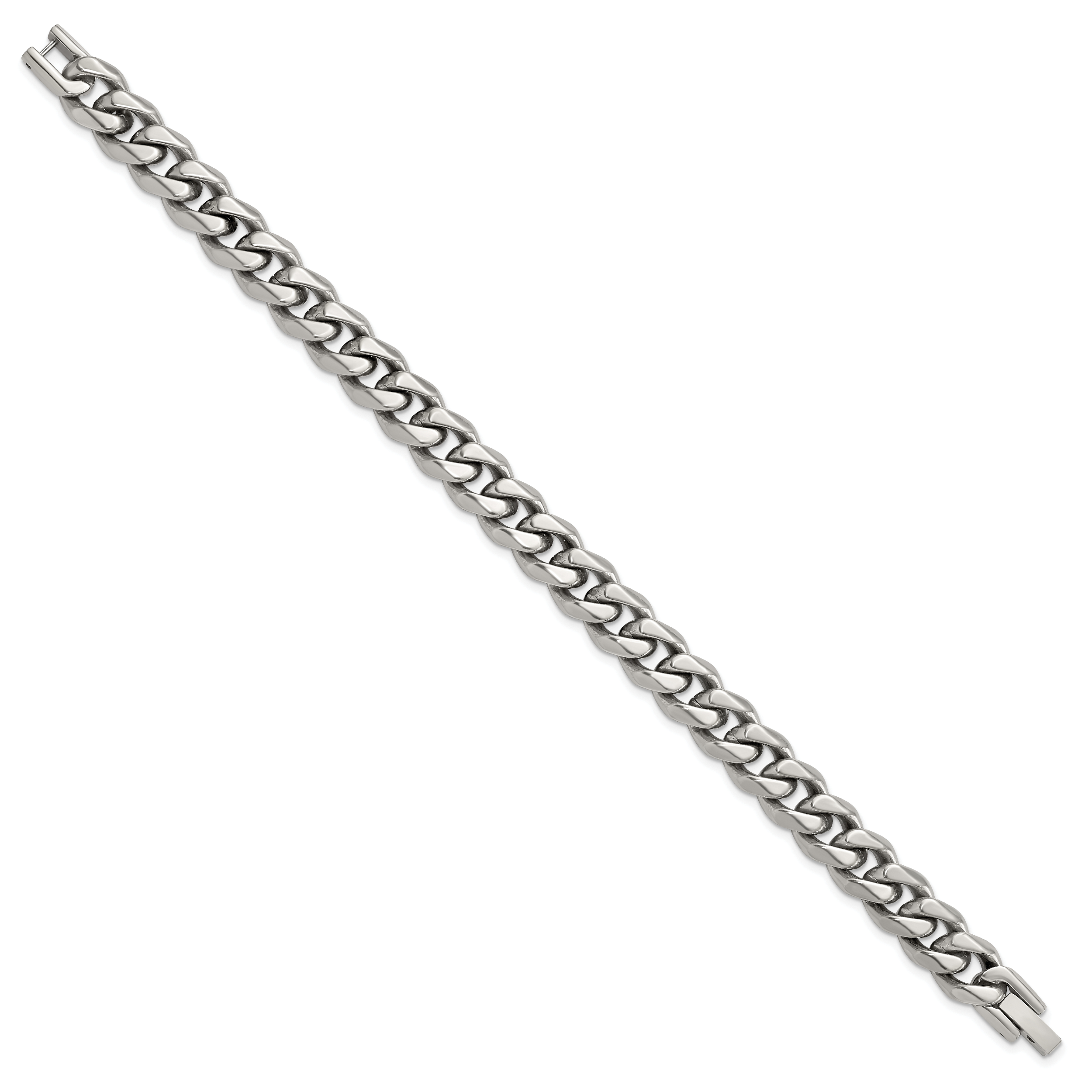 Polished Curb Chain Bracelet in Titanium, 10mm Secondary image
