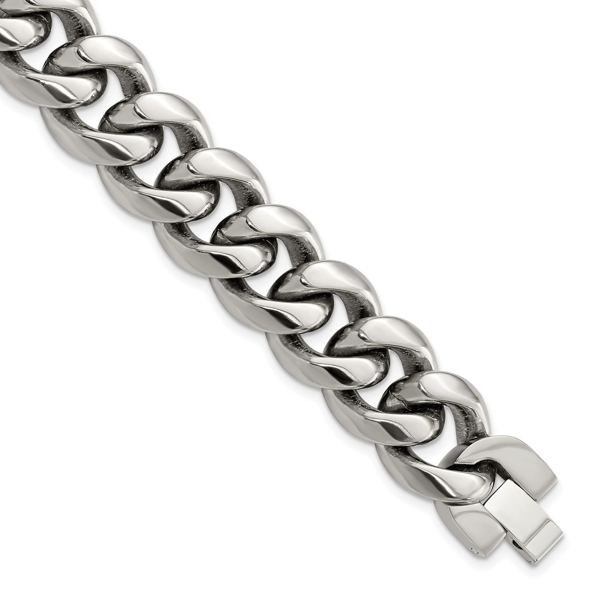 Chisel Curb Chain Bracelet in Titanium, 14.5mm, 8.5 Inch - Sophia Jewelers Main image