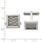 Titanium Polished and Hammered Cufflinks for Men