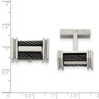Titanium Polished Black IP-plated Wire Cufflinks for Men