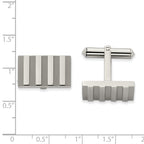 Titanium Brushed and Polished Stripes Cufflinks for Men