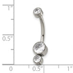 Polished Cubic Zirconia Titanium Navel Ring