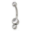 Polished Cubic Zirconia Titanium Navel Ring