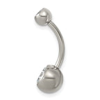 Polished Cubic Zirconia Titanium Navel Ring