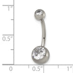 Polished Cubic Zirconia Titanium Navel Ring