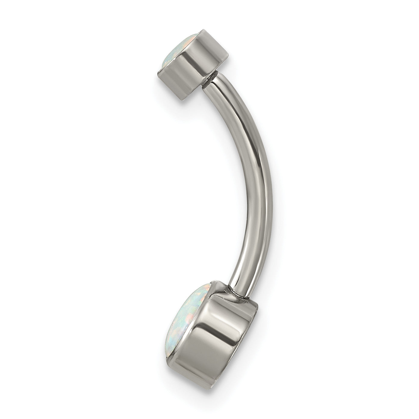 Polished Opal Titanium Navel Ring Secondary image