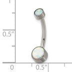 Polished Opal Titanium Navel Ring