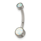 Polished Opal Titanium Navel Ring