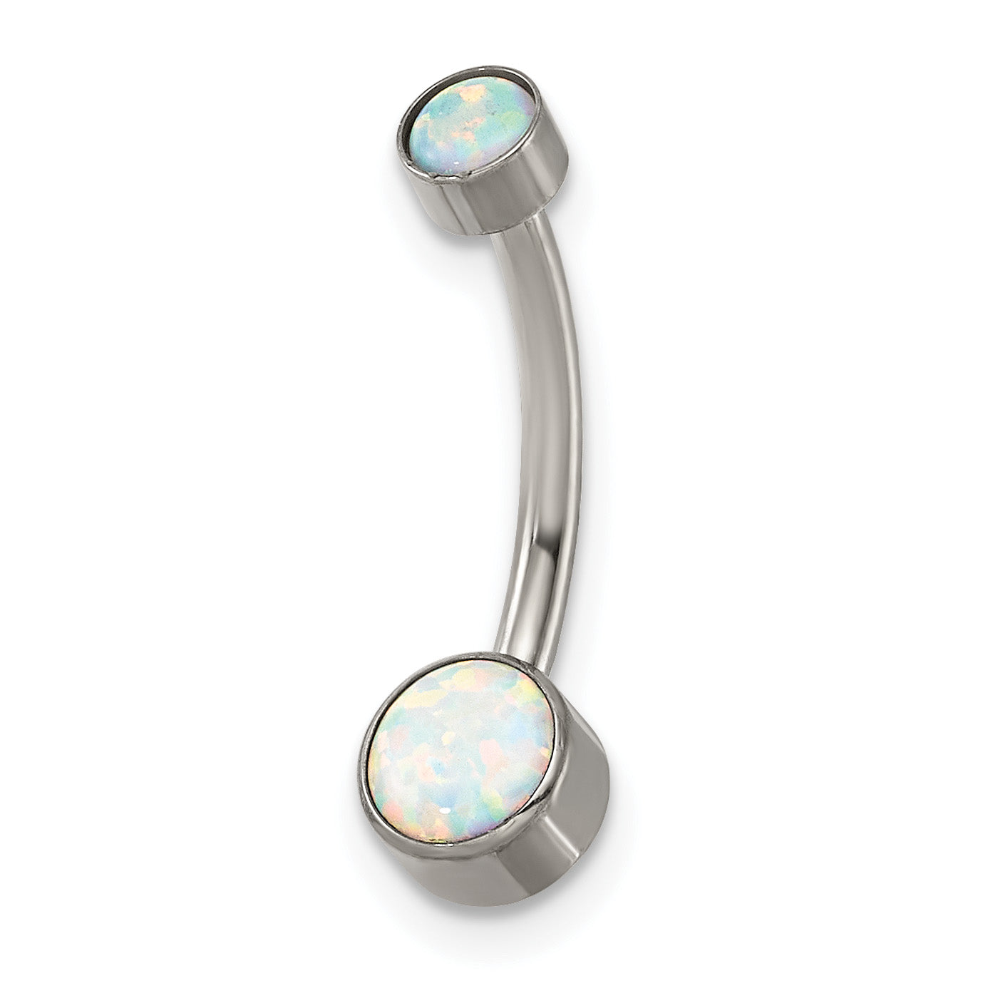 Polished Opal Titanium Navel Ring