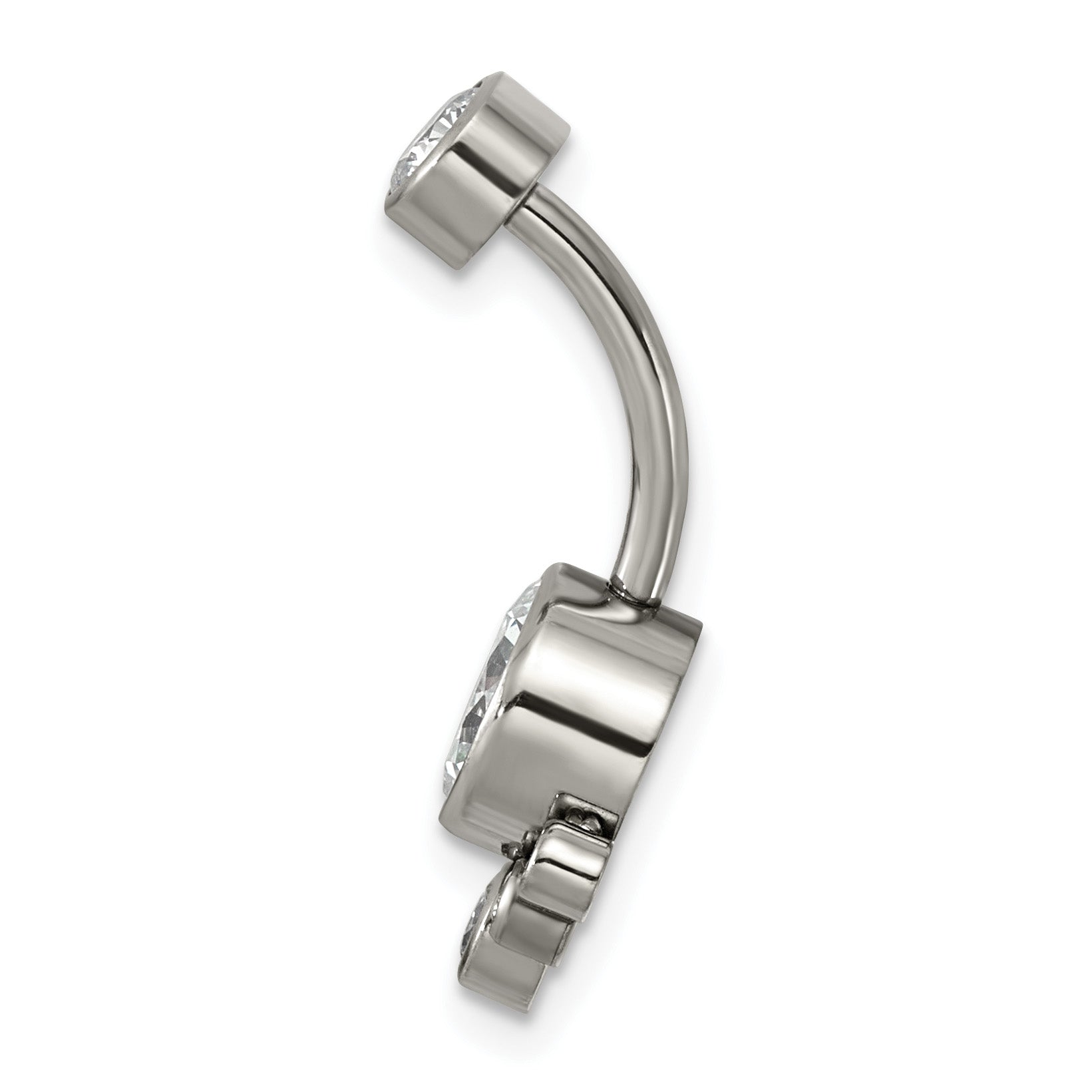 Polished Cubic Zirconia Titanium Navel Ring Secondary image