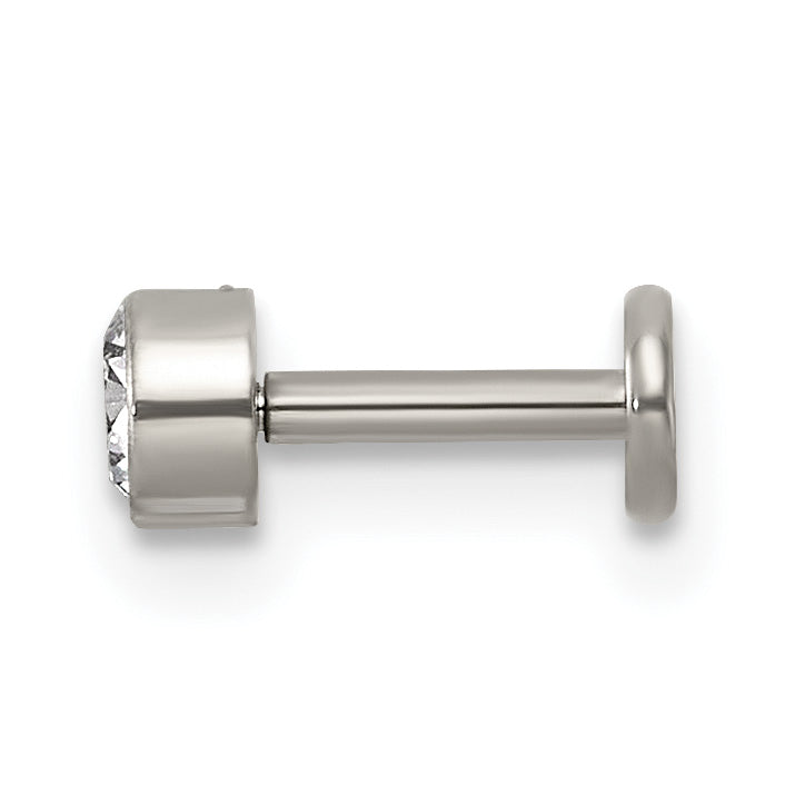 Polished Cubic Zirconia Titanium Labret Stud Secondary image