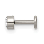 Polished Cubic Zirconia Titanium Labret Stud