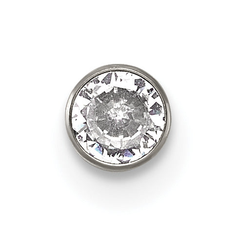 Polished Cubic Zirconia Titanium Labret Stud