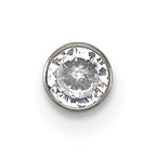 Polished Cubic Zirconia Titanium Labret Stud