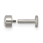 Polished Cubic Zirconia Titanium Labret Stud