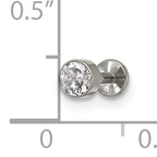 Polished Cubic Zirconia Titanium Labret Stud