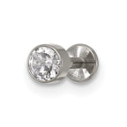 Polished Cubic Zirconia Titanium Labret Stud