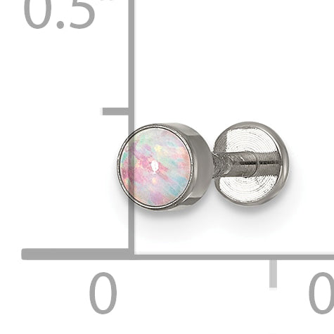 Polished Opal Titanium Labret Stud