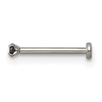 Polished Black Cubic Zirconia Titanium Labret Stud