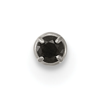 Polished Black Cubic Zirconia Titanium Labret Stud