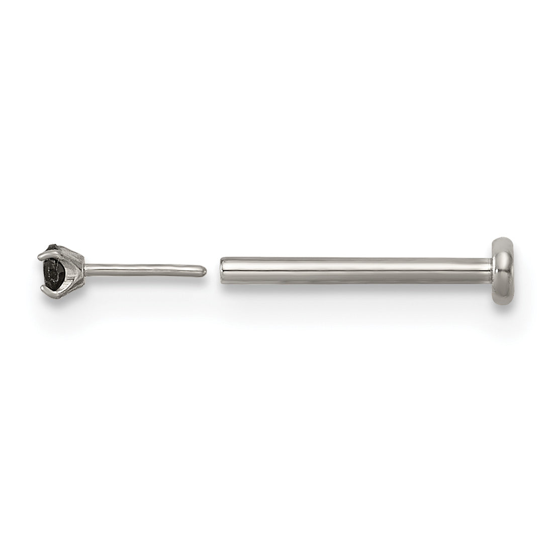 Polished Black Cubic Zirconia Titanium Labret Stud