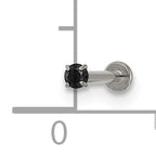 Polished Black Cubic Zirconia Titanium Labret Stud