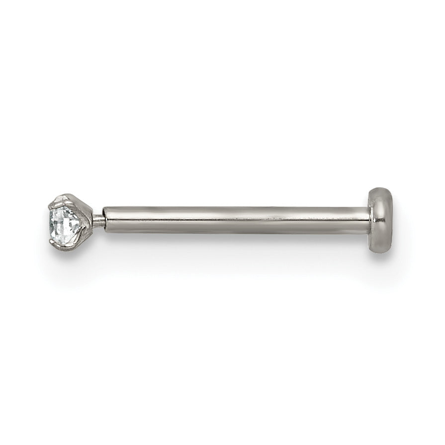 Polished Cubic Zirconia Titanium Labret Stud Secondary image