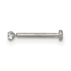 Polished Cubic Zirconia Titanium Labret Stud