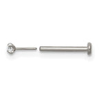 Polished Cubic Zirconia Titanium Labret Stud