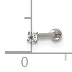 Polished Cubic Zirconia Titanium Labret Stud