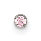 Polished Pink Cubic Zirconia Titanium Labret Stud