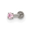 Polished Pink Cubic Zirconia Titanium Labret Stud