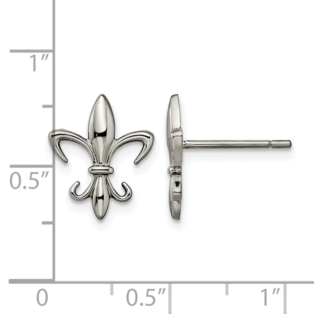 Titanium Polished Button Earrings