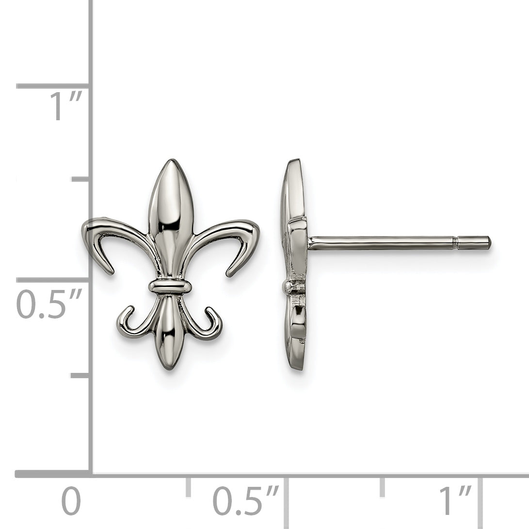 Titanium Polished Button Earrings