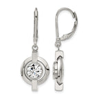 Titanium Polished Cubic Zirconia Drop Dangle Earrings for Women