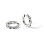 Titanium Polished Hinged Cubic Zirconia Huggie Hoop Earrings for Women