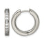 Titanium Polished Hinged Cubic Zirconia Huggie Hoop Earrings for Women
