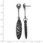 Titanium/Silver Two-Tone Polished Drop Dangle Earrings for Women