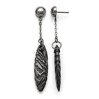 Titanium/Silver Two-Tone Polished Drop Dangle Earrings for Women