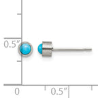 Titanium Brushed Blue Turquoise Stud Earrings