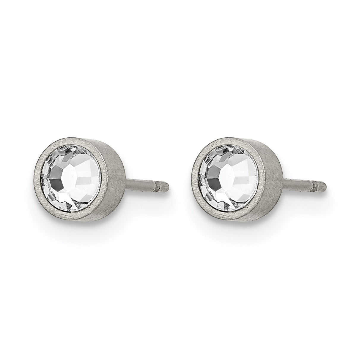 Titanium Brushed Stud Earrings Secondary image