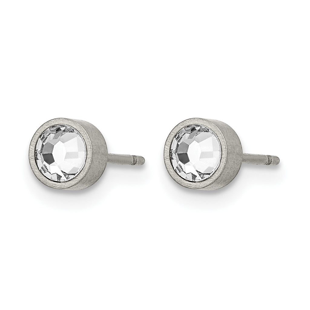 Titanium Brushed Stud Earrings