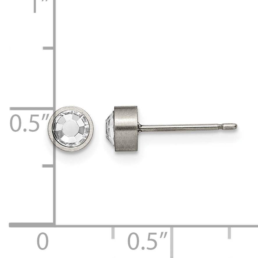 Titanium Brushed Stud Earrings