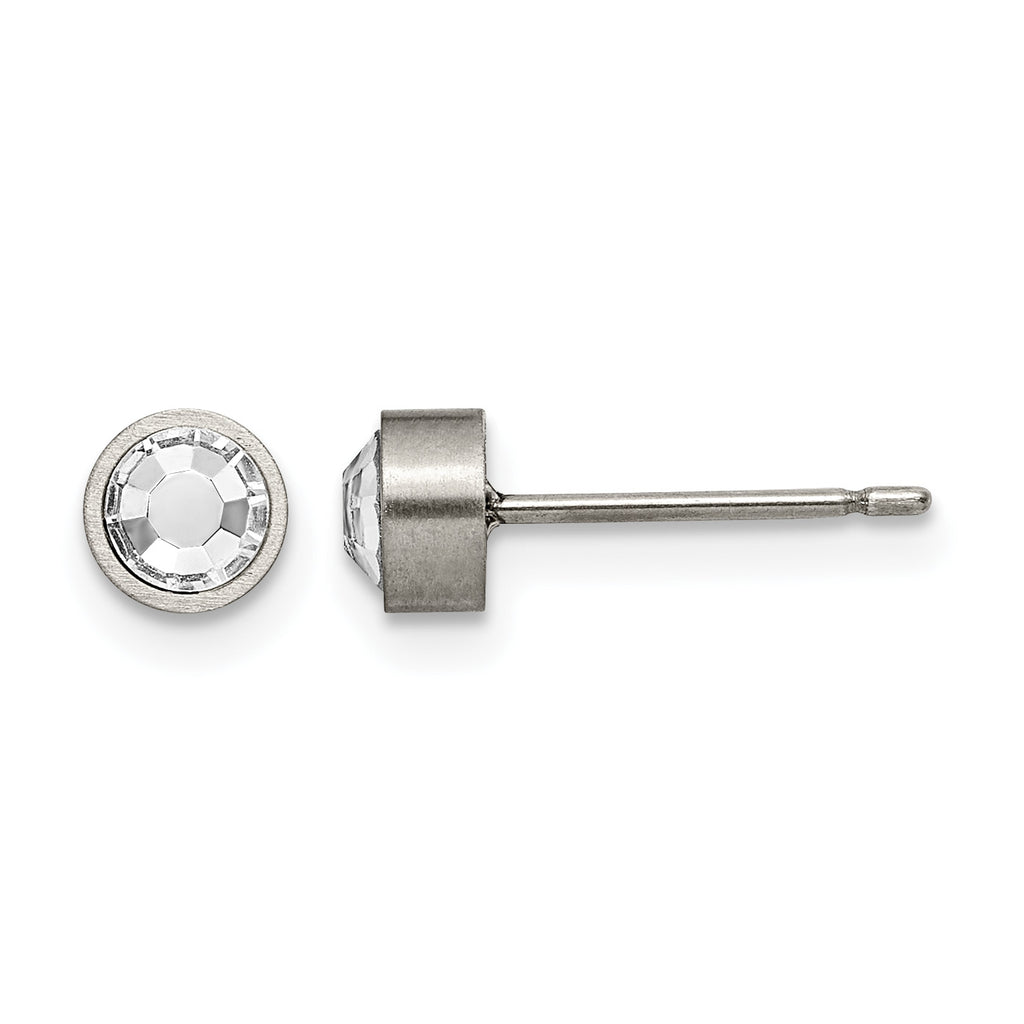Titanium Brushed Stud Earrings