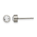 Titanium Brushed Stud Earrings