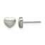 Titanium Brushed Heart Button Earrings