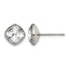 Titanium Polished Square Cubic Zirconia Stud Earrings