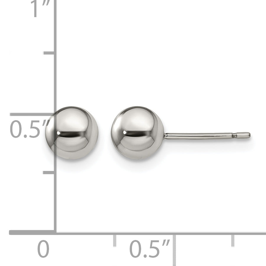 Titanium Polished Ball Earrings