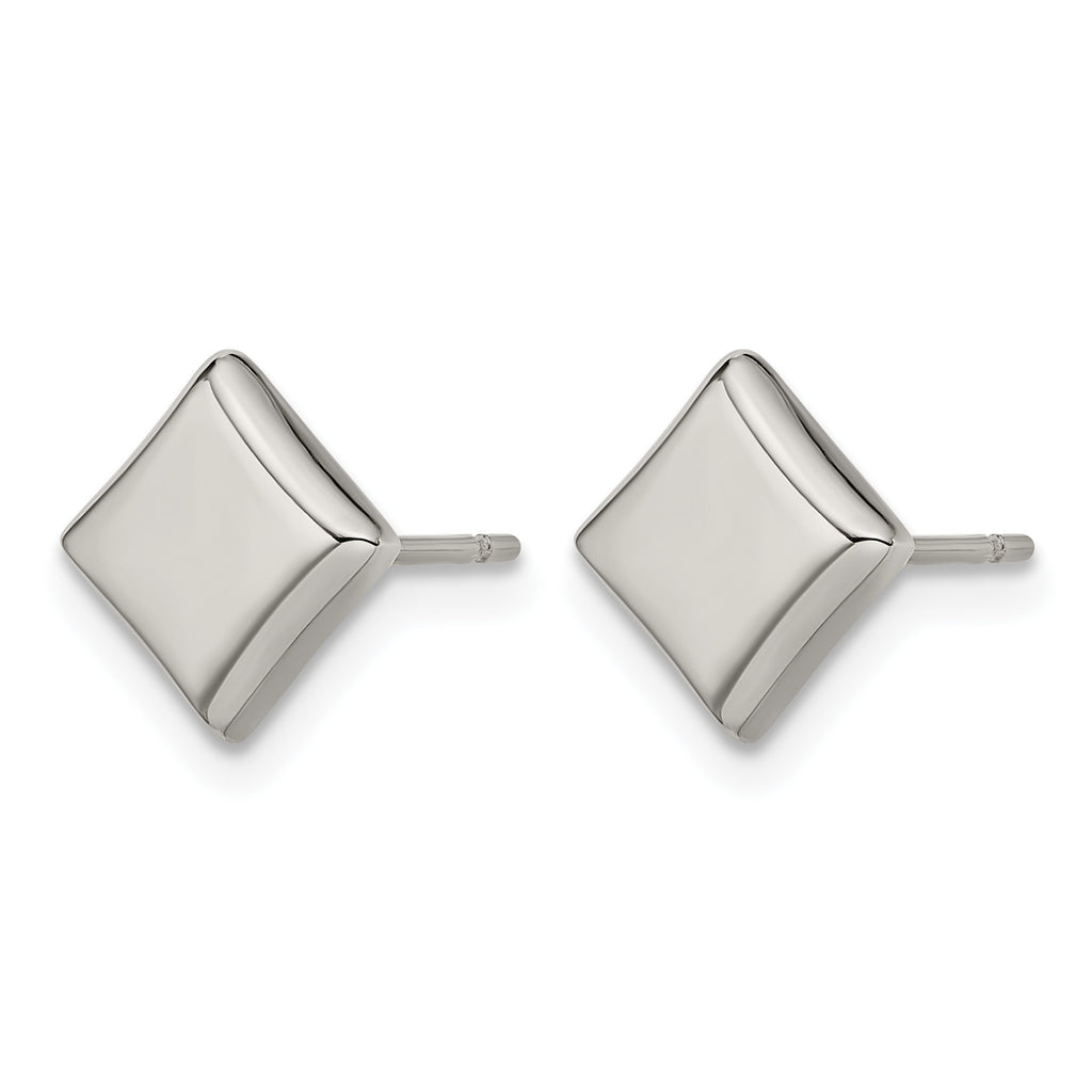 Titanium Polished Square Button Earrings