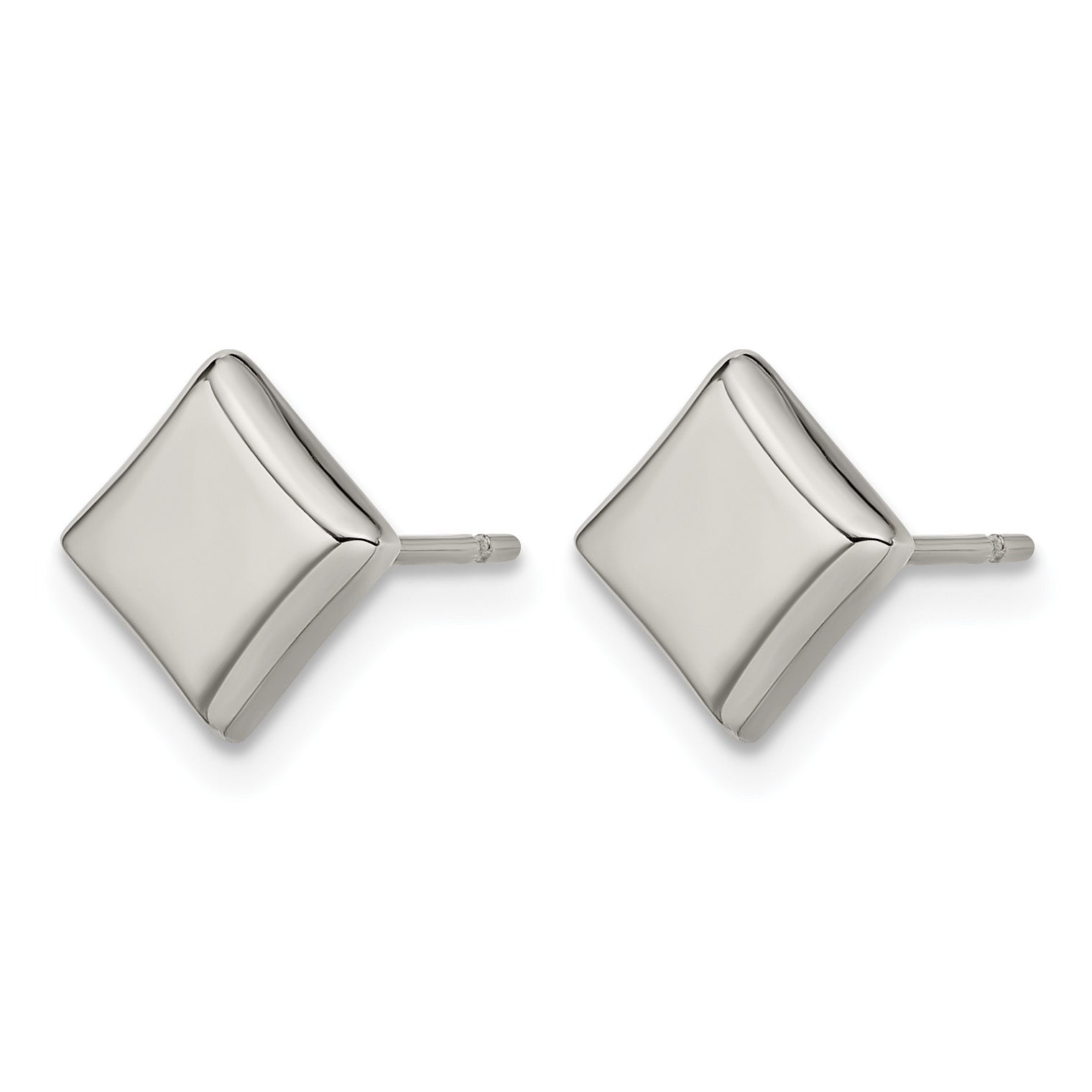 Titanium Polished Square Button Earrings